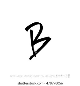 Alphabet & number / handwriting - vector