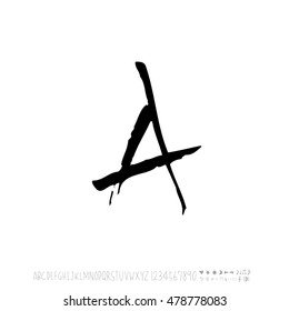 Alphabet & number / handwriting - vector