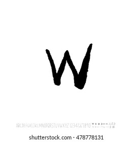 Alphabet & number / handwriting - vector