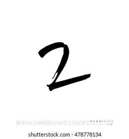 Alphabet & number / handwriting - vector