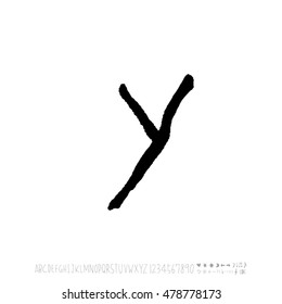 Alphabet & number / handwriting - vector