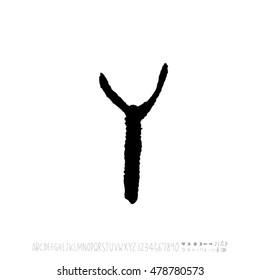 Alphabet & number / handwriting - vector