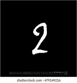 Alphabet & number / handwriting - vector