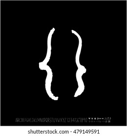 Alphabet & number / handwriting - vector