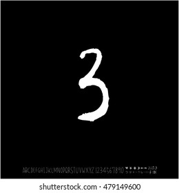 Alphabet & number / handwriting - vector