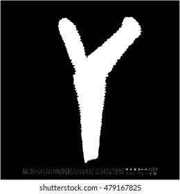 Alphabet & number / handwriting - vector