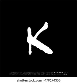 Alphabet & number / handwriting - vector