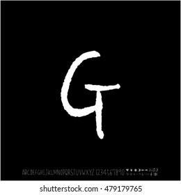 Alphabet & number / handwriting - vector