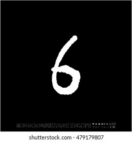 Alphabet & number / handwriting - vector