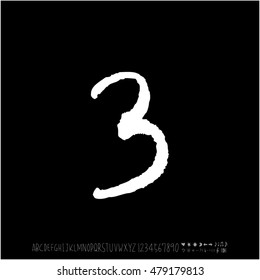 Alphabet & number / handwriting - vector