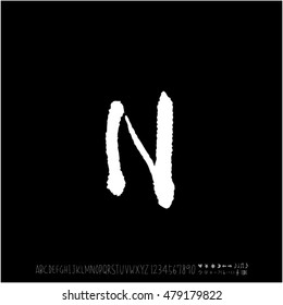 Alphabet & number / handwriting - vector