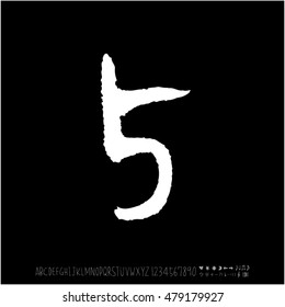 Alphabet & number / handwriting - vector
