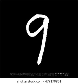 Alphabet & number / handwriting - vector