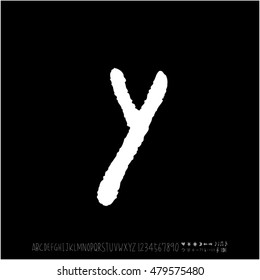 Alphabet & number / handwriting - vector