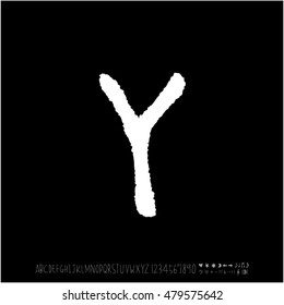 Alphabet & number / handwriting - vector