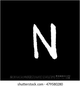 Alphabet & number / handwriting - vector