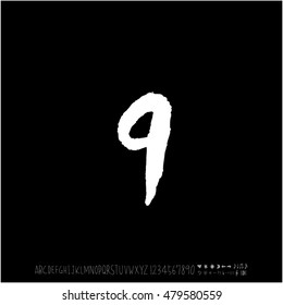 Alphabet & number / handwriting - vector