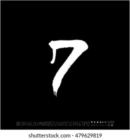 Alphabet & number / handwriting - vector