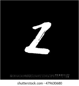 Alphabet & number / handwriting - vector
