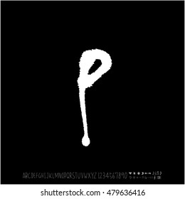 Alphabet & number / handwriting - vector