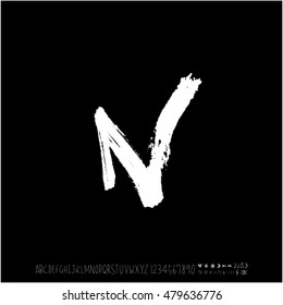 Alphabet & number / handwriting - vector
