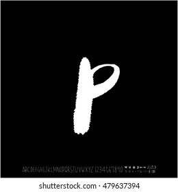 Alphabet & number / handwriting - vector