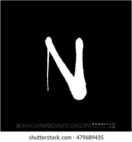 Alphabet & number / handwriting - vector
