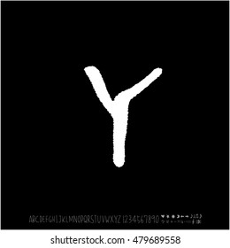 Alphabet & number / handwriting - vector