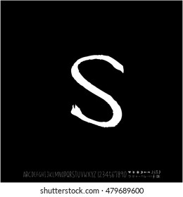 Alphabet & number / handwriting - vector