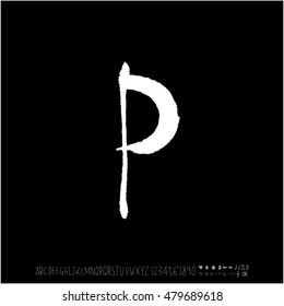 Alphabet & number / handwriting - vector