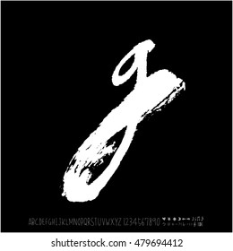Alphabet & number / handwriting - vector
