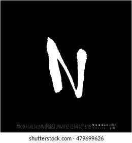 Alphabet & number / handwriting - vector