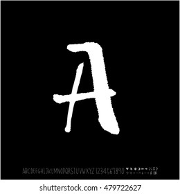 Alphabet & number / handwriting - vector