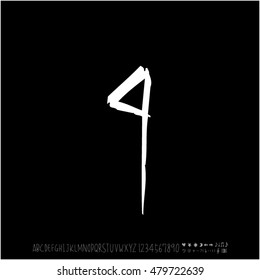 Alphabet & number / handwriting - vector