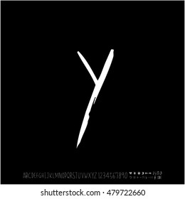 Alphabet & number / handwriting - vector