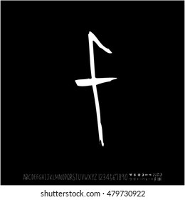 Alphabet & number / handwriting - vector