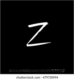 Alphabet & number / handwriting - vector