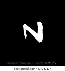 Alphabet & number / handwriting - vector
