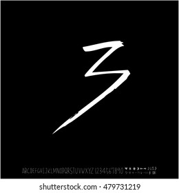 Alphabet & number / handwriting - vector