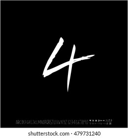 Alphabet & number / handwriting - vector