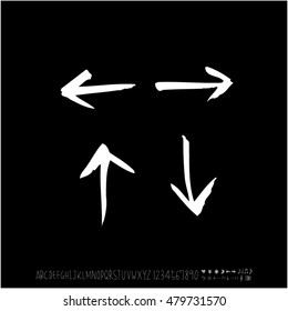 Alphabet & number / handwriting - vector