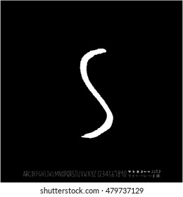 Alphabet & number / handwriting - vector