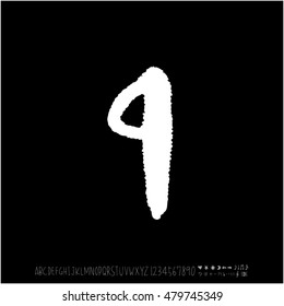 Alphabet & number / handwriting - vector