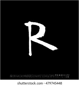 Alphabet & number / handwriting - vector