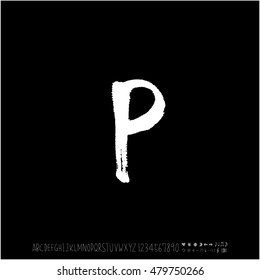 Alphabet & number / handwriting - vector