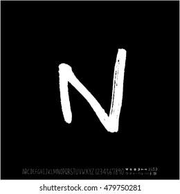 Alphabet & number / handwriting - vector