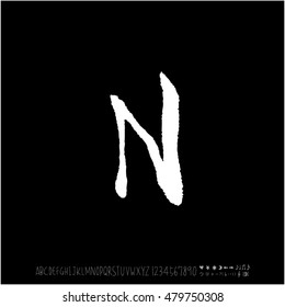 Alphabet & number / handwriting - vector