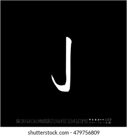 Alphabet & number / handwriting - vector