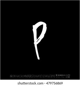 Alphabet & number / handwriting - vector