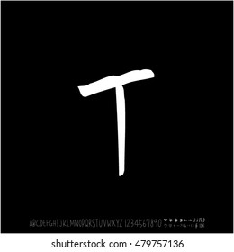 Alphabet & number / handwriting - vector